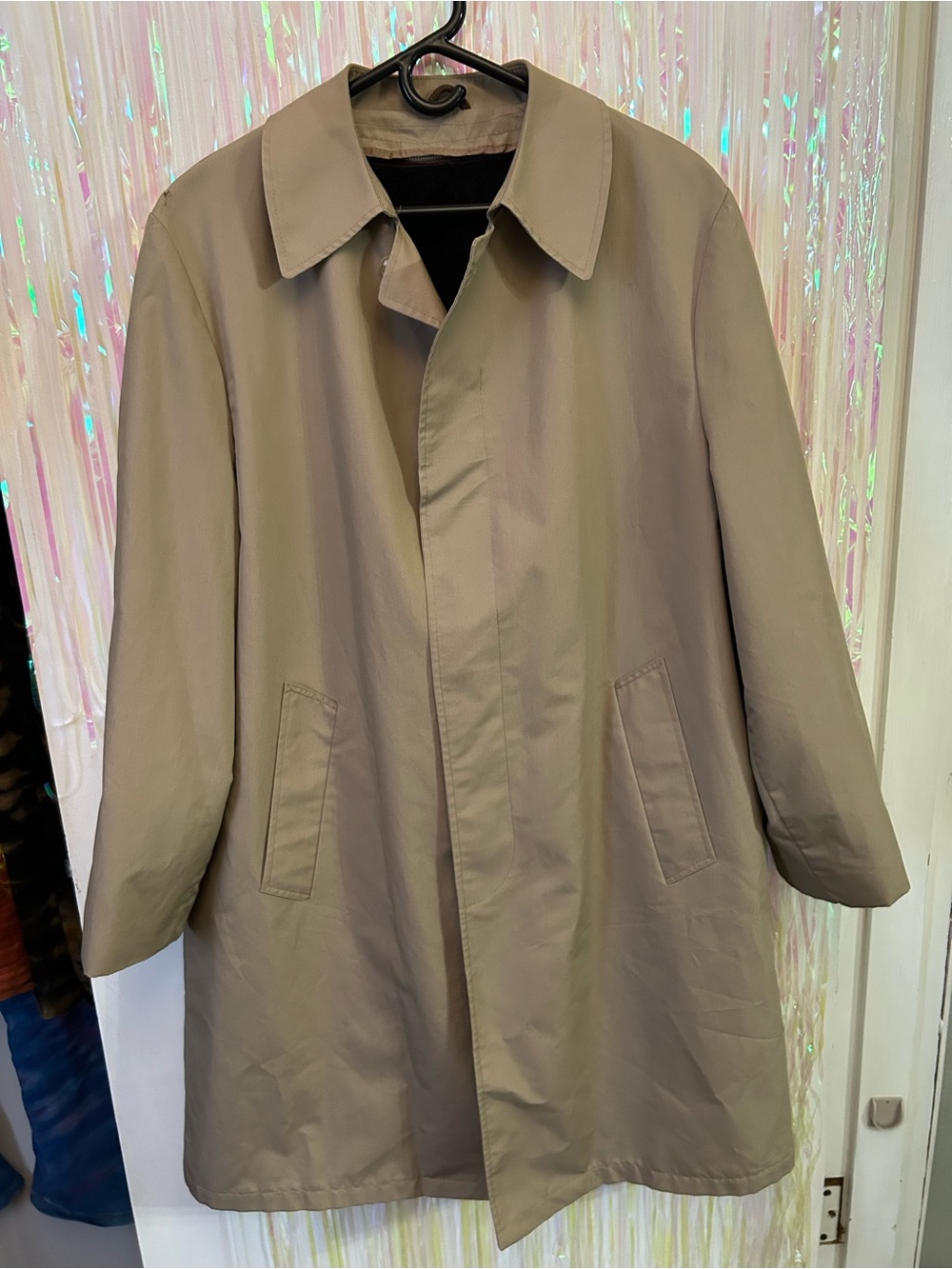 Vintage Sears Men's Classic Khaki Overcoat/Trench coat Size 42 Regular Fit